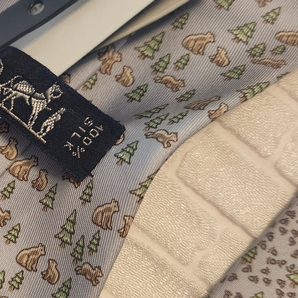 NWT Hermès Mens Silk Christmas Bears Holidsy Tie - Picture 5 of 10